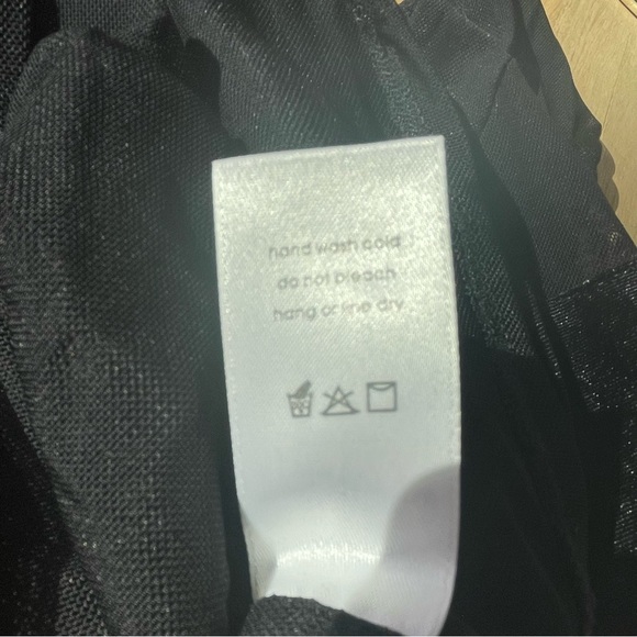 Naked Wardrobe Black Sheer Mesh And Velvet Long Sleeve Crop Top Size Small - Picture 6 of 7